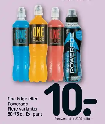 REMA 1000 One Edge eller Powerade 50-75 cl tilbud