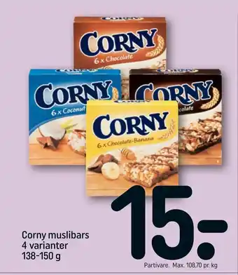 REMA 1000 Corny muslibars 4 varianter tilbud