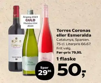 Coop.dk Torres Coronas eller Esmeralda tilbud