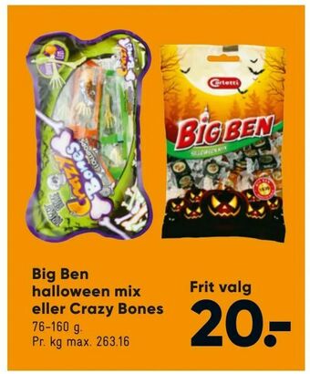 Bilka Big Ben halloween mix eller Crazy Bones tilbud