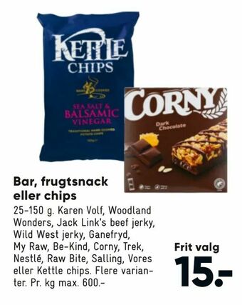 Bilka Bar, frugtsnack eller chips tilbud
