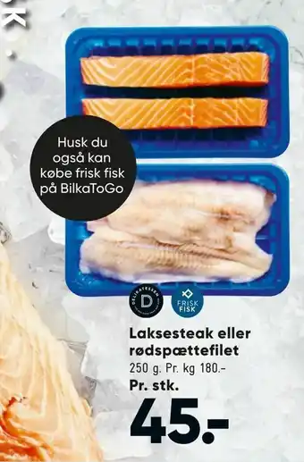 Laksesteak eller rødspættefilet