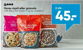 Bilka Vores mysli eller granola tilbud