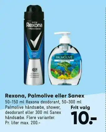 Bilka Rexona, Palmolive eller Sanex tilbud