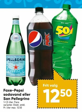Bilka Faxe-Pepsi sodavand eller San Pellegrino tilbud