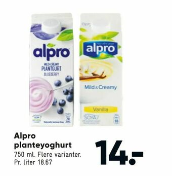 Bilka Alpro planteyoghurt tilbud