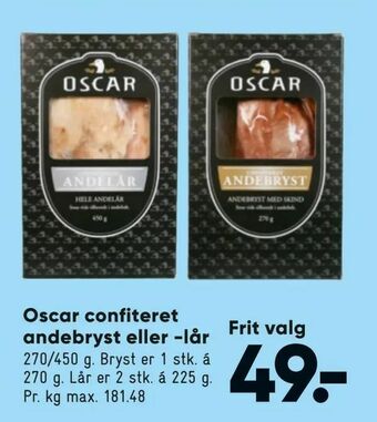 Bilka Oscar confiteret andebryst eller -lår tilbud