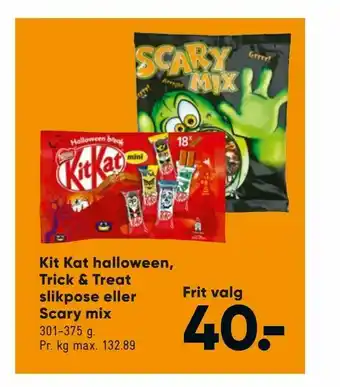 Bilka Kit Kat halloween, Trick & Treat slikpose eller Scary mix tilbud