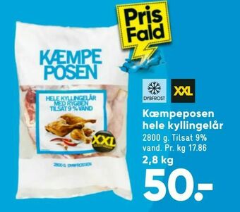 Bilka Kæmpeposen hele kyllingelår tilbud