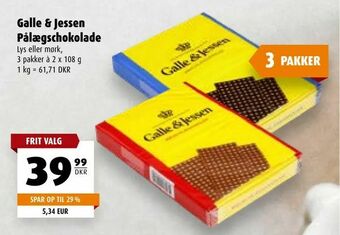 Scandinavian Park Galle & Jessen Pålægschokolade tilbud
