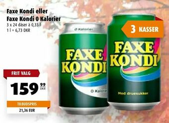 Scandinavian Park Faxe Kondi eller Faxe Kondi 0 Kalorier tilbud