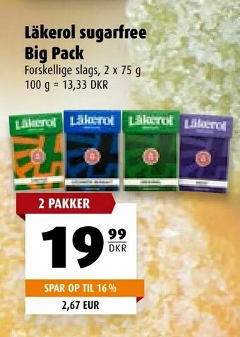 Scandinavian Park Läkerol sugarfree Big Pack tilbud