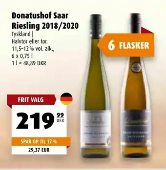 Scandinavian Park Donatushof Saar Riesling 2018/2020 tilbud