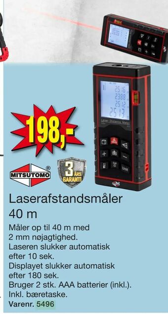 Laserafstandsmåler 40 m