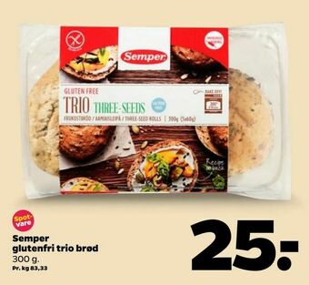 Netto Semper glutenfri trio brød tilbud
