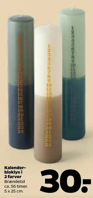 Netto Kalender bloklys i 2 farver tilbud