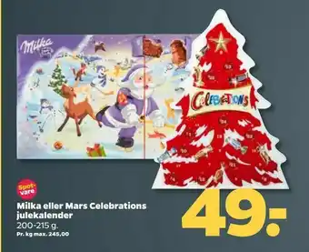 Netto Milka eller Mars Celebrations julekalender tilbud