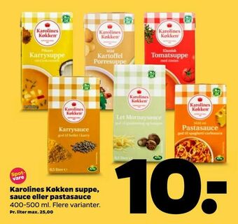 Netto Karolines Køkken suppe, sauce eller pastasauce tilbud
