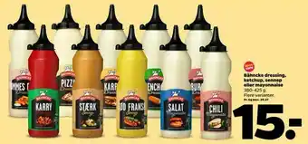 Netto Bähncke dressing, ketchup, sennep eller mayonnaise tilbud