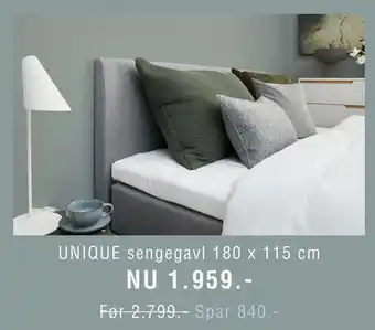 Ilva UNIQUE sengegavl 180 x 115 cm tilbud