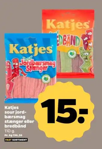 Netto Katjes sour jord- bærsmag stænger eller bredbånd tilbud