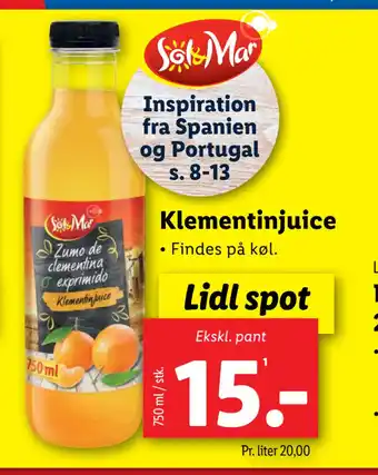 Lidl Klementin juice tilbud