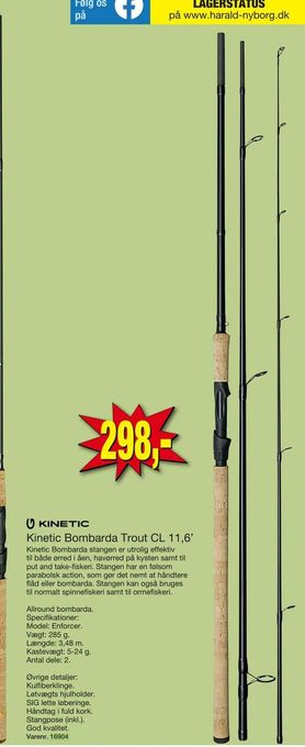 Harald Nyborg Kinetic Bombarda Trout CL 11,6' tilbud