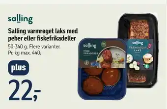 Føtex Salling varmrøget laks med peber eller fiskefrikadeller tilbud