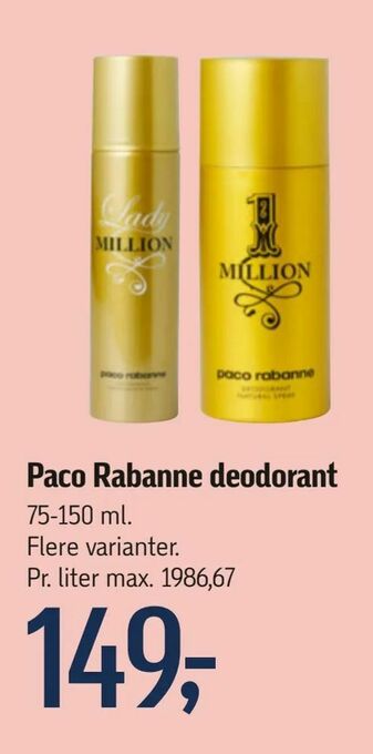Føtex Paco Rabanne deodorant tilbud