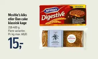 Føtex Mcvitie's kiks eller Dan cake klassisk kage tilbud