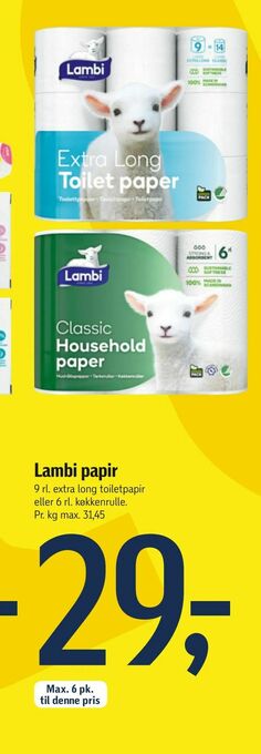 Føtex Lambi papir tilbud