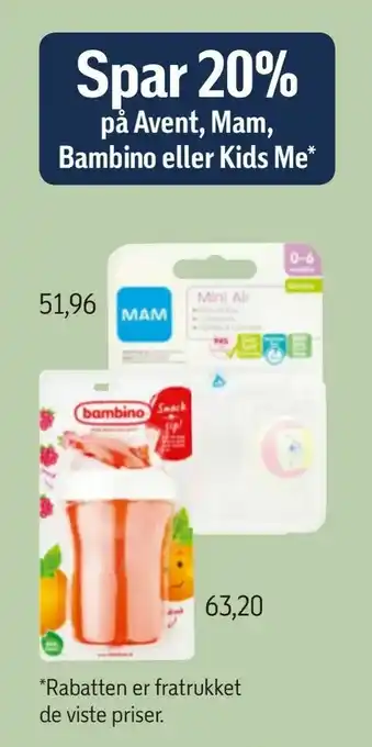 Føtex Avent, Mam, Bambino eller Kids Me tilbud