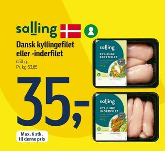 Føtex Dansk kyllingefilet eller -inderfilet tilbud
