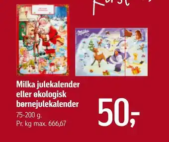 Føtex Milka julekalender eller økologisk børnejulekalender tilbud