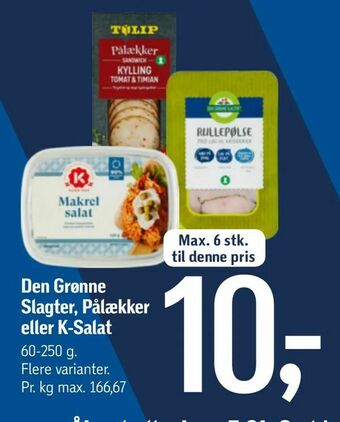 Føtex Den Grønne Slagter, Pålækker eller K-Salat tilbud