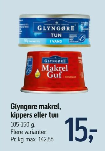 Føtex Glyngøre makrel, kippers eller tun tilbud