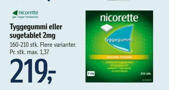 Føtex Tyggegummi eller sugetablet 2mg tilbud