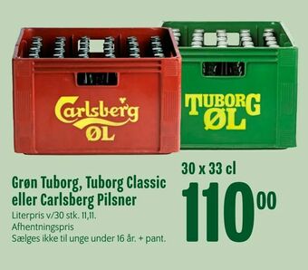 Min Købmand Grøn Tuborg, Tuborg Classic eller Carlsberg Pilsner tilbud