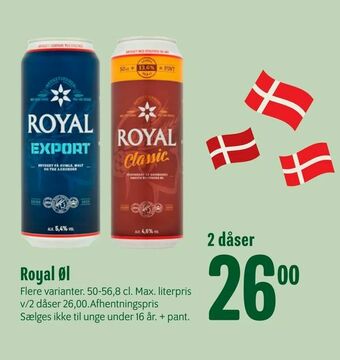 Min Købmand Royal Øl tilbud