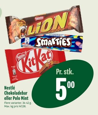 Min Købmand Nestlé Chokoladebar eller Polo Mint tilbud