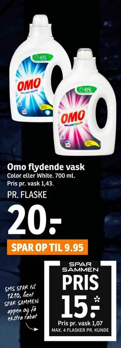 SPAR Omo flydende vask tilbud