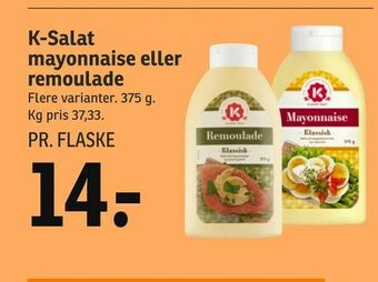 SPAR K-Salat mayonnaise eller remoulade tilbud