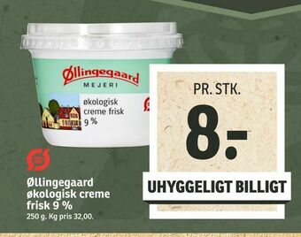 SPAR Øllingegaard økologisk creme frisk 9 % tilbud