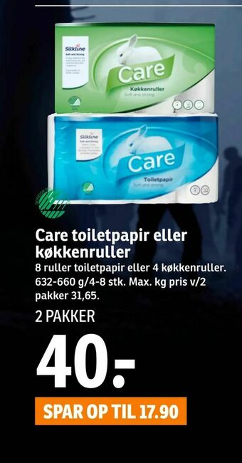 SPAR Care toiletpapir eller køkkenruller tilbud