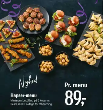 Føtex Hapser-menu tilbud