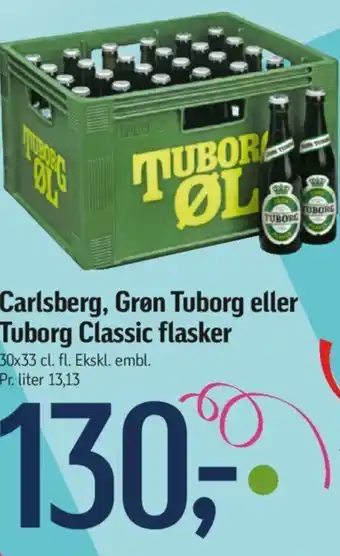 Føtex Carlsberg, Grøn Tuborg eller Tuborg Classic flasker tilbud