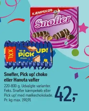 Føtex Snøfler, Pick up! choko eller Hanuta vafler tilbud