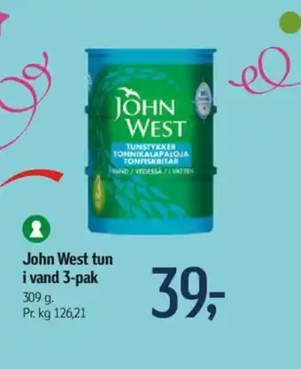 Føtex John West tun i vand 3-pak tilbud