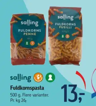 Føtex Fuldkornspasta 500 g. tilbud