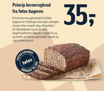Føtex Princip kernerugbrød fra føtex bageren tilbud